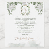 Plechtige bruiloft Dank je Gift Wine Wijn Etiket (Enkel label)