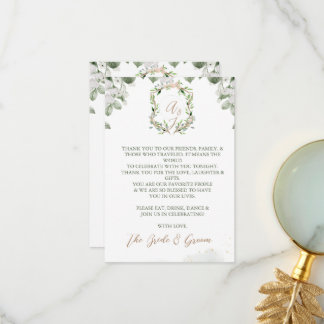 Plechtige bruiloft Hartelijk dank Kaart Gift Favor