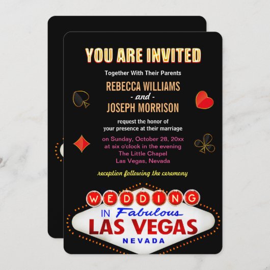 Plechtige bruiloft in Fabulous Las Vegas Sign Poke Kaart (Voorkant / Achterkant)