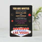 Plechtige bruiloft in Fabulous Las Vegas Sign Poke Kaart (Staand voorkant)