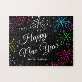 Plechtige feestelijke vuurwerkjes van het nieuwe j legpuzzel