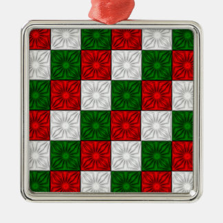 Plechtige hoeken-Rood-Wit-Groen PREM. Sq ORNAMENT