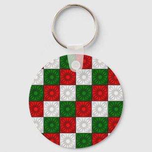 Plechtige hoeken-Rood-Wit-Groen-SLEUTELHANGER Sleutelhanger