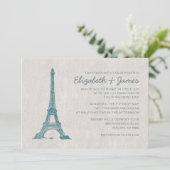 Plechtige huwelijksuitnodigingen in Parijs Kaart (Staand voorkant)