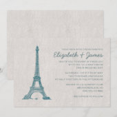 Plechtige huwelijksuitnodigingen in Parijs Kaart (Voorkant / Achterkant)