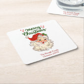 Plechtige kerstfeest  kerstman kartonnen onderzetters (Schuin)