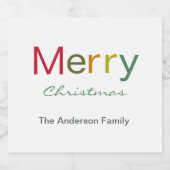 Plechtige kerstfeestdag sparkling wijnetiket (Enkel label)