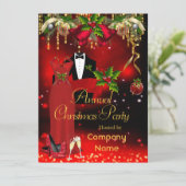 Plechtige kerstfeestdag voor bedrijven Rood Kaart (Staand voorkant)