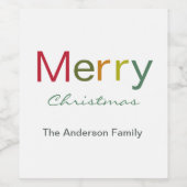 Plechtige kerstfeestdag wijn etiket (Enkel label)