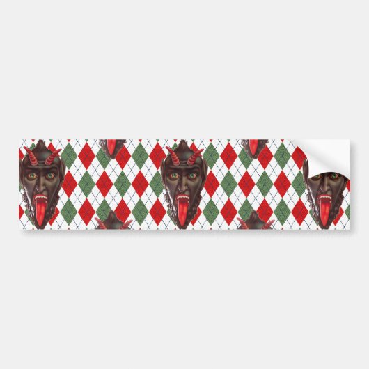 plechtige kerstman krampus bumpersticker (Voorkant)