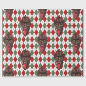 plechtige kerstman krampus cadeaupapier (Vlak)