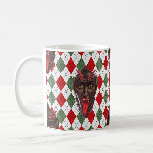 plechtige kerstman krampus koffiemok (Links)