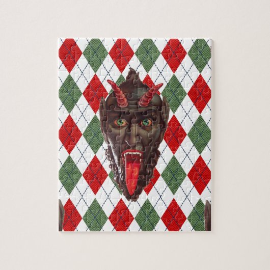plechtige kerstman krampus legpuzzel (Verticaal)