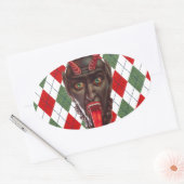 plechtige kerstman krampus ovale sticker (Envelop)