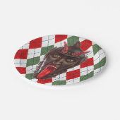 plechtige kerstman krampus papieren bordje (Gekanteld)