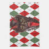 plechtige kerstman krampus theedoek (Verticaal)