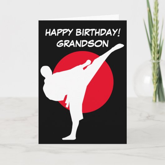 Plechtige kunsten Karate Custom Happy Birthday-kaa Kaart (Voorkant)