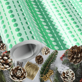 Plechtige Stripes-Green Hues Cadeaupapier