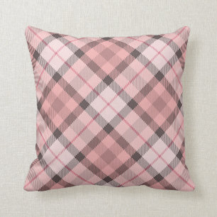 plechtige tartan-accentbank decoratief roze kussen