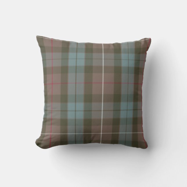 plechtige tartan-accentbank met decoratief kussen (Voorkant)