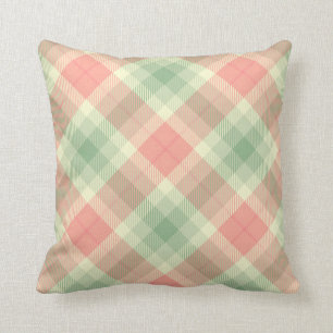 plechtige tartan-accentbank met decoratief kussen