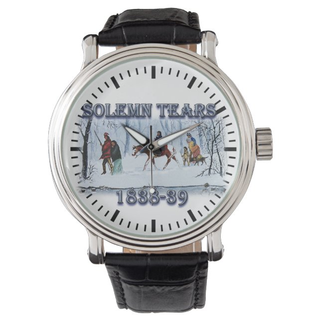 Plechtige tranen verbeelden het Cherokee Trail of  Horloge (Voorkant)