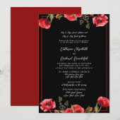 Plechtige uitnodiging voor een huwelijk met zwarte (Voorkant / Achterkant)