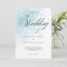 Plechtige uitnodiging voor een Waterverf met cyaan