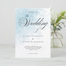 Plechtige uitnodiging voor een Waterverf met cyaan