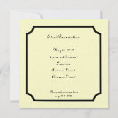 Plechtige uitnodiging voor het plein voor zwart St (Achterkant)