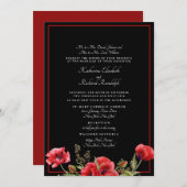 Plechtige uitnodiging voor huwelijk tussen rood en (Voorkant / Achterkant)