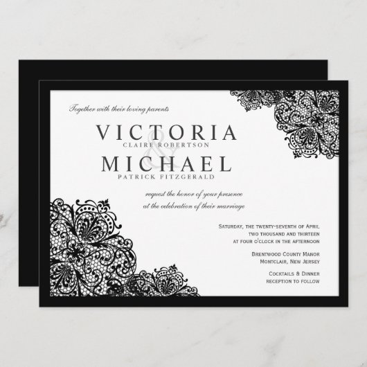 Plechtige uitnodigingen op het plein van het Black (Voorkant / Achterkant)
