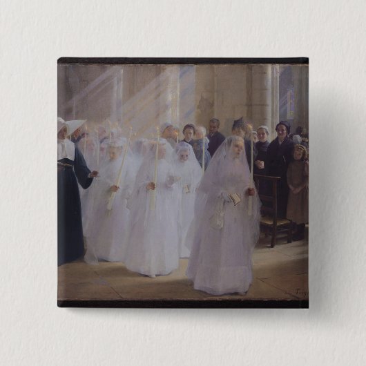 Plechtige vergadering vierkante button 5,1 cm (Voorkant)