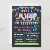 Plechtige verjaardag trampoline chalkboard roze pa kaart (Voorkant)