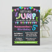 Plechtige verjaardag trampoline chalkboard roze pa kaart (Staand voorkant)