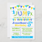 Plechtige verjaardag trampoline springfeest kaart (Voorkant)