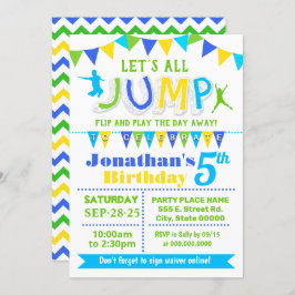 Plechtige verjaardag trampoline springfeest kaart