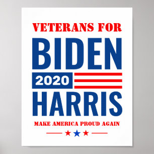 Plechtige veteranen voor de campagne Biden Harris  Poster