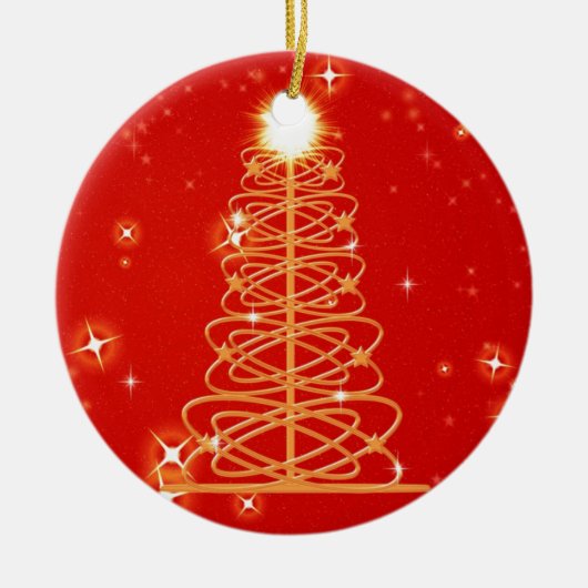 Plechtige viering kerstfeestdag bomen keramisch ornament (Voorkant)