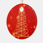 Plechtige viering kerstfeestdag bomen keramisch ornament (Links)