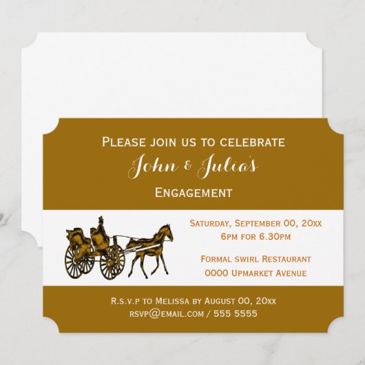 Plechtige viering van paardenvervoer kaart (Voorkant / Achterkant)