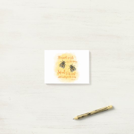 Plechtige woorden bijbelprijsopgave post-it® notes (Op bureau)