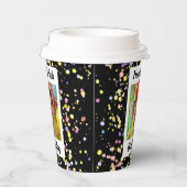 Plechtige zwarte verjaardagsfeest  foto papieren bekers (Rechts)