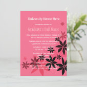 Plechtigheid met roze florale afstuderen (oproepin kaart (Staand voorkant)