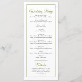 Plechtigheid van de groene waterverf met de palmva programmakaart (Achterkant)