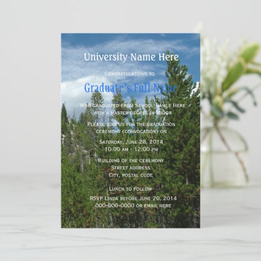 Plechtigheid van het afstuderen van geelsteen (opr kaart (Staand voorkant)