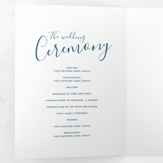 Plechtigheid voor hernieuwing van bruiloft blauwgr drieluik programma (Binnenzijde eerst)