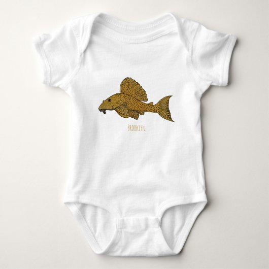 Pleco fish cartoon illustration  romper (Voorkant)