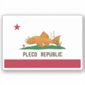 Pleco Republiek Vlag Sticker (Voorkant)