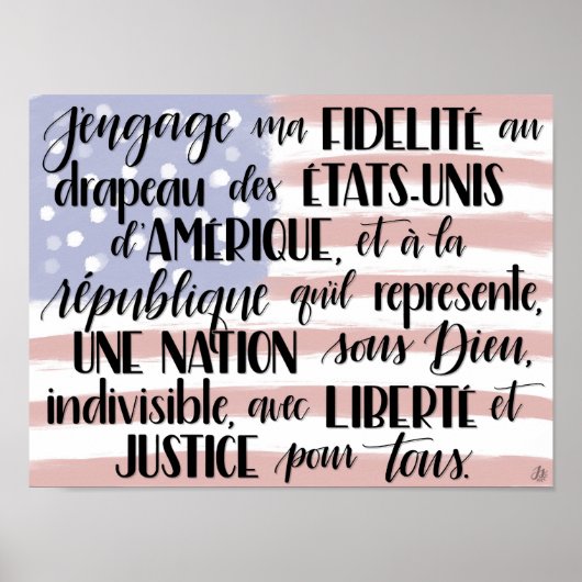 Pledge of Allegiance in French Poster (Voorkant)